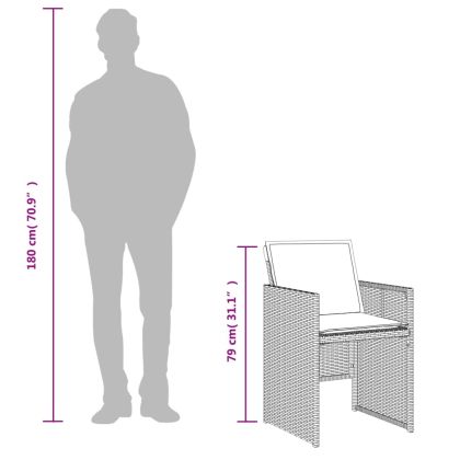 Бистро комплект с възглавници 3 части бежов микс полиратан