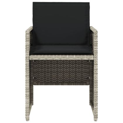 Градински трапезен комплект 5 части с възглавници светлосив