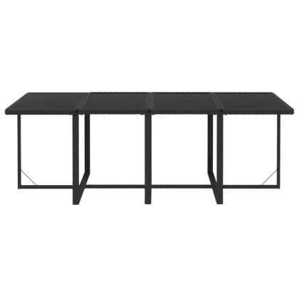 Градински трапезен комплект възглавници 9 части полиратан черен