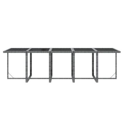 Градински трапезен комплект 11 части възглавници полиратан сив