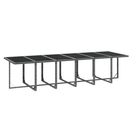 Градински трапезен комплект 13 части възглавници полиратан сив