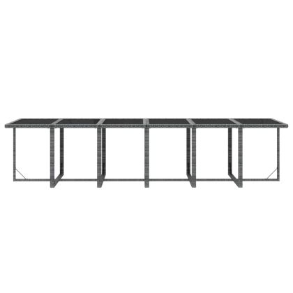 Градински комплект с възглавници 17 части полиратан сив