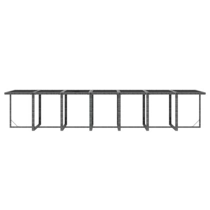 Градински комплект с възглавници 19 части полиратан сив