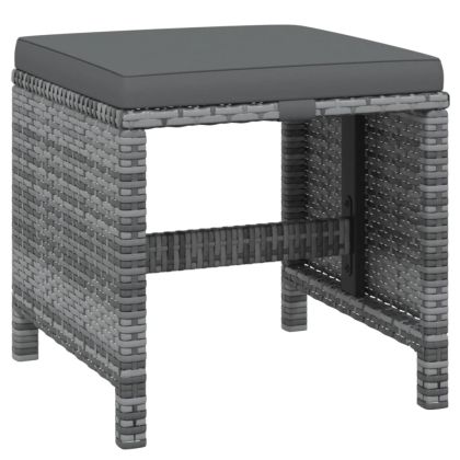 Градински комплект с възглавници 21 части сив полиратан