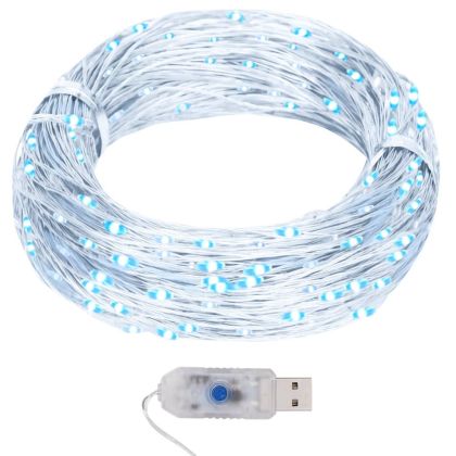 LED микро стринг лампички 40 м 400 LED студено бяло 8 функции