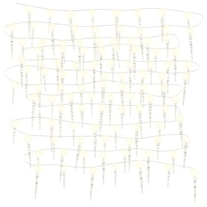 Коледна лампа тип „ледулка“, 100 светодиода, топло бяло, 10 м, акрил, PVC