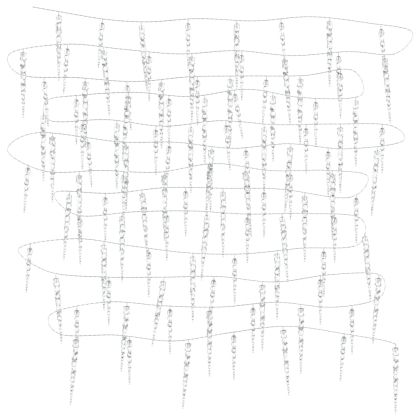 Коледна лампа тип „ледулка“, 100 светодиода, топло бяло, 10 м, акрил, PVC