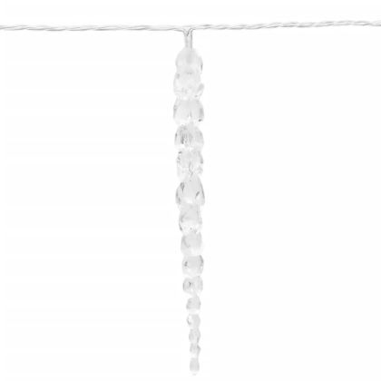 Коледна лампа тип „ледулка“, 100 светодиода, топло бяло, 10 м, акрил, PVC