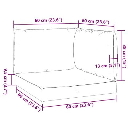 Палетни възглавници 3 бр кремавобели Оксфорд плат