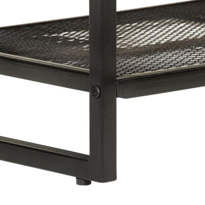 Пейка за обувки 110x35x45 см масивно дърво акация и желязо