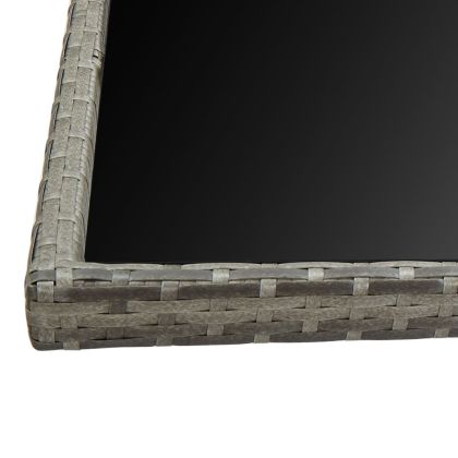 Градински комплект с възглавници, 13 части, сив полиратан