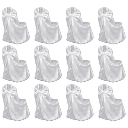 Сватбени калъфи за столове, 12 бр, бели