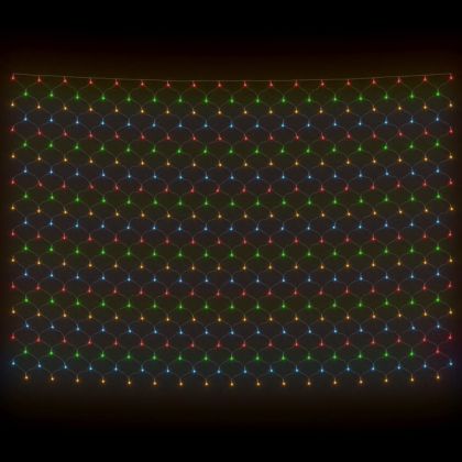 Коледна светеща мрежа цветна 3x2 м 204 LED за закрито/открито