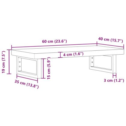 Стенен рафт за мивка, стомана и масивно дърво акация
