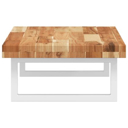 Стенен рафт за мивка, стомана и масивно дърво акация