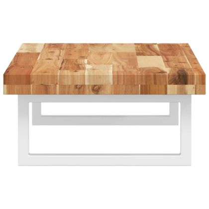 Стенен рафт за мивка, стомана и масивно дърво акация