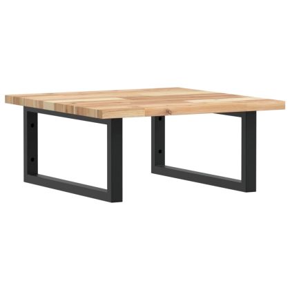 Стенен рафт за мивка, стомана и масивно дърво акация