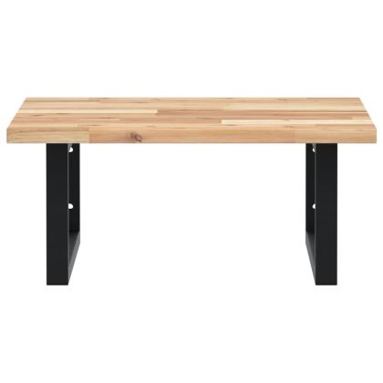 Стенен рафт за мивка, стомана и масивно дърво акация