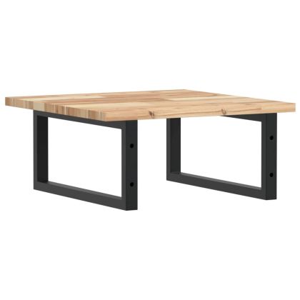 Стенен рафт за мивка, стомана и масивно дърво акация