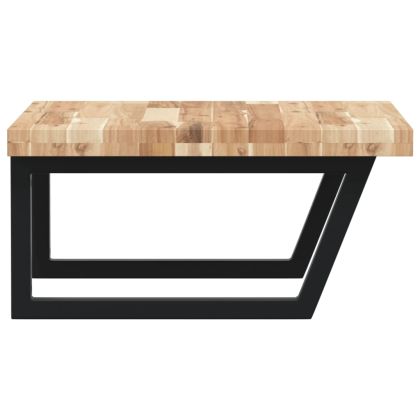 Стенен рафт за мивка, стомана и масивно дърво акация