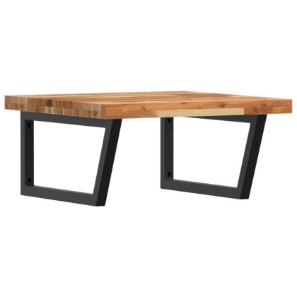 Стенен рафт за мивка, стомана и масивно дърво акация