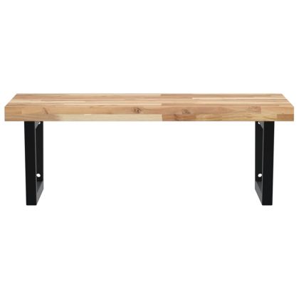 Стенен рафт за мивка, стомана и масивно дърво акация