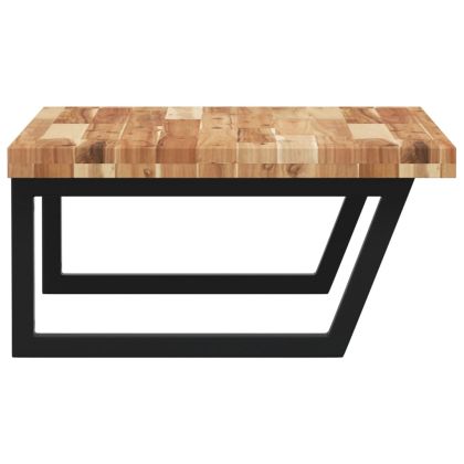 Стенен рафт за мивка, стомана и масивно дърво акация