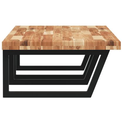 Стенен рафт за мивка, стомана и масивно дърво акация