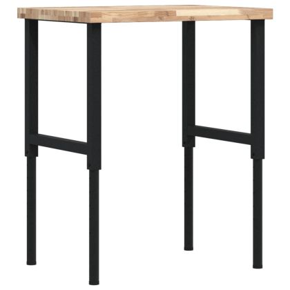 Работна маса, 80x60x(73-99,5) см, масивна акация, правоъгълна