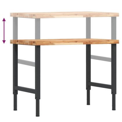 Работна маса, 100x60x(73-99,5) см, масивна акация, правоъгълна