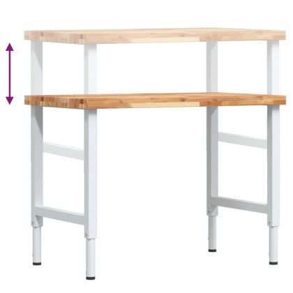 Работна маса, 100x60x(73-99,5) см, масивна акация, правоъгълна