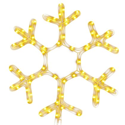 Коледна фигура снежинка със 72 светодиода, топло бяло, 38x37 см