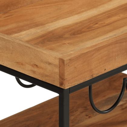 Бар количка 60x40x80 см масивно дърво акация и желязо