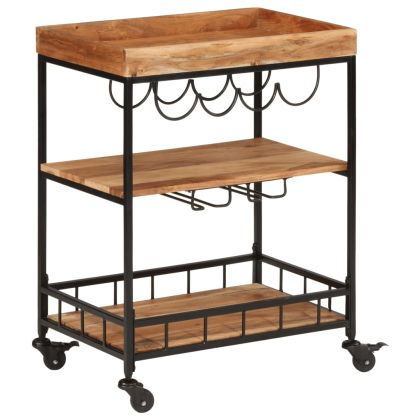 Бар количка 60x40x80 см масивно дърво акация и желязо