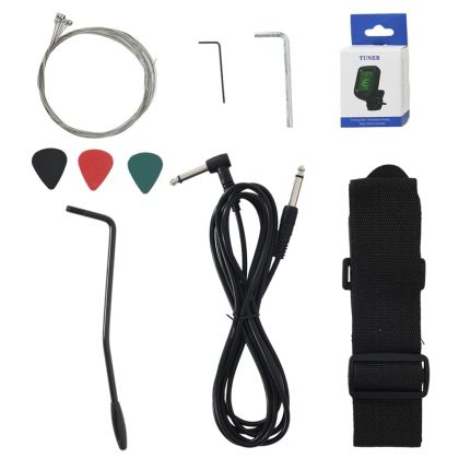 Електрическа китара за начинаещи с калъф черна 4/4 39"