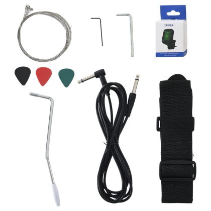 Електрическа китара за начинаещи с калъф кафяво и бяло 4/4 39"