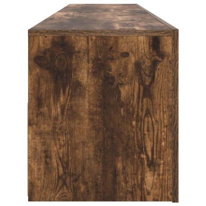 ТВ шкаф с LED осветление, опушен дъб, 120x35x40 см