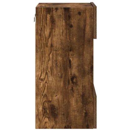 Стенни шкафове с LED светлини за телевизор, 2 бр, опушен дъб, 40x30x60,5 см