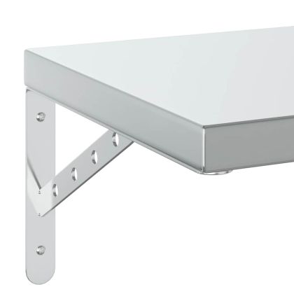 Стенни рафтове 2 бр 75x30 см сребристи неръждаема стомана