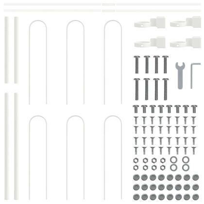 Градска ограда Бяло 11.9 x 0.8 м Прахово покритие стомана