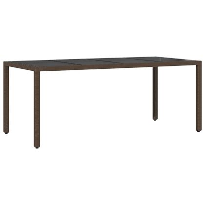 Комплект за хранене в градината 7 pcs Кафяво Полиратан