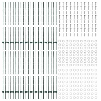 Оградни стълбове 44 pcs Зелен 180 cm Стомана
