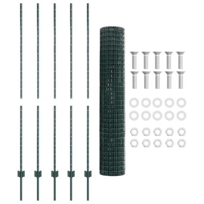Ограда и колче Зелен 1,6 x 10 m Стомана
