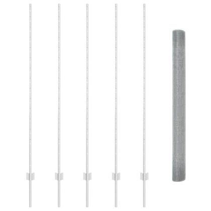 Ограда и колче Сребрист 1,6 x 10 m Стомана