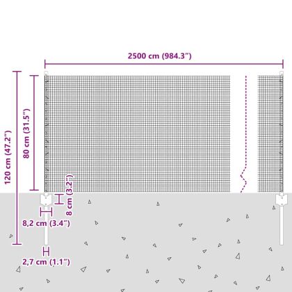Ограда и колче Сребрист 0,8 x 25 m Стомана