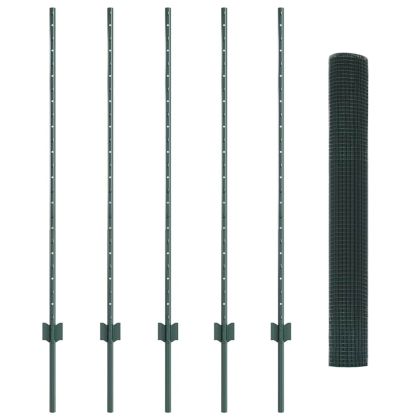 Ограда и колче Зелен 1,2 x 10 m Стомана