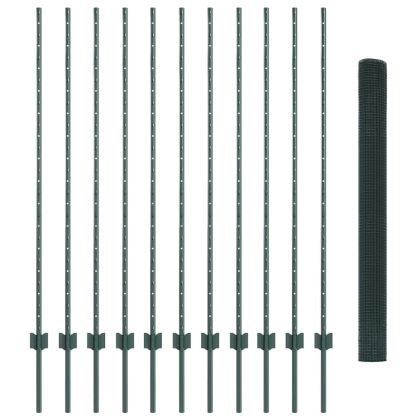 Ограда и колче Зелен 1,4 x 25 m Стомана