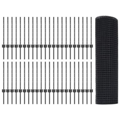 Ограда и колче Сив 0,5 x 100 м Стомана