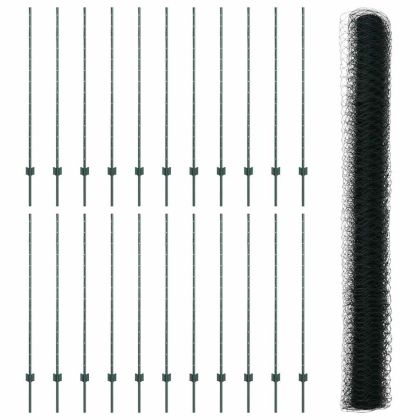 Ограда и колче Зелен 1,4 x 50 m Стомана