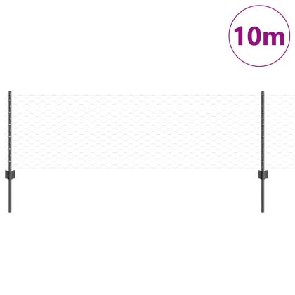 Ограда и колче Сив 0,6 x 10 м Стомана